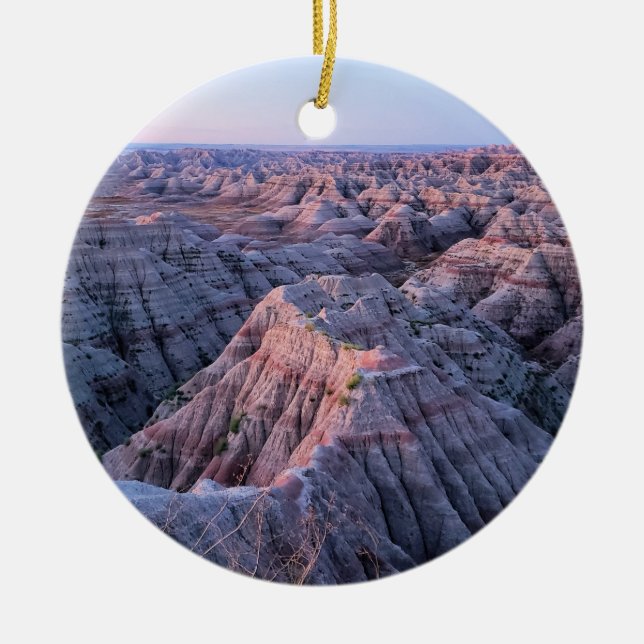 Sunrise at Badlands National Park, South Dakota Ceramic Tree Decoration (Front)