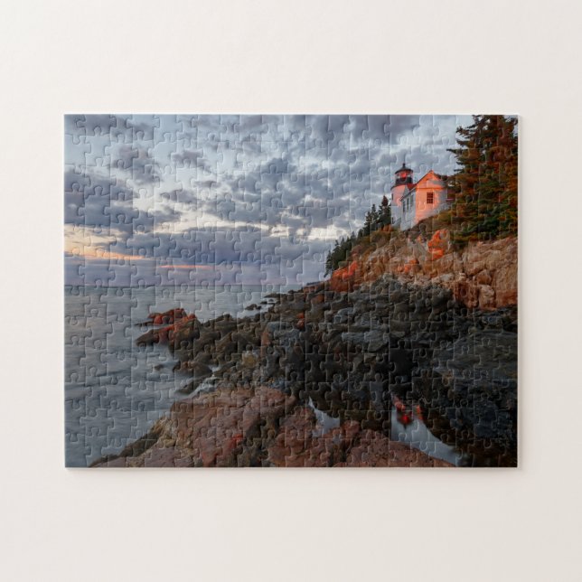 Sunrise at Bass Harbour Lighthouse in Acadia Jigsaw Puzzle (Horizontal)