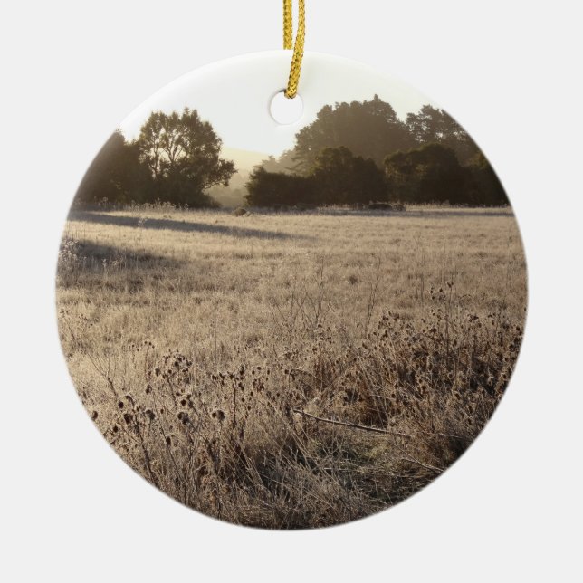 Sunrise at Bear Valley Trailhead Landscape Ceramic Tree Decoration (Front)