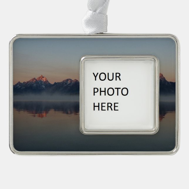 Sunrise at Jackson Dam Grand Teton National Park Silver Plated Framed Ornament (Front)