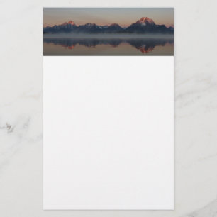 Sunrise at Jackson Dam Grand Teton National Park Stationery