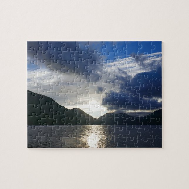 Sunrise at Lake Crescent Jigsaw Puzzle (Horizontal)