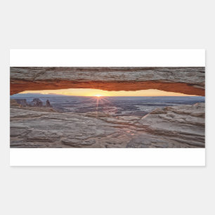Sunrise at Mesa Arch, Canyonlands National Park Rectangular Sticker