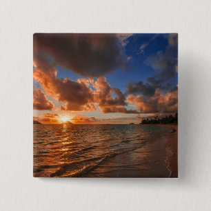 Sunrise At Mokulua Island 15 Cm Square Badge