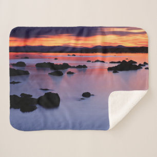Sunrise at Mono Lake's Black Point Sherpa Blanket