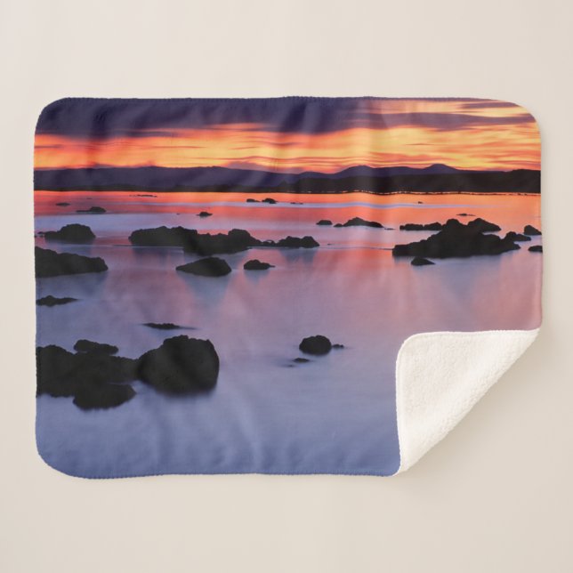 Sunrise at Mono Lake's Black Point Sherpa Blanket (Front (Horizontal))