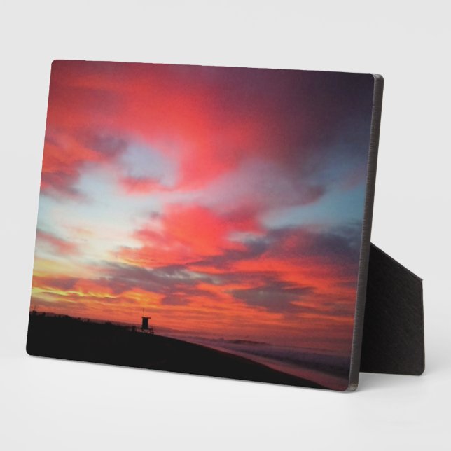 Sunrise at Newport Beach, CA Plaque (Side)