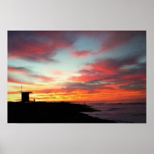 Sunrise at Newport Beach, California Poster