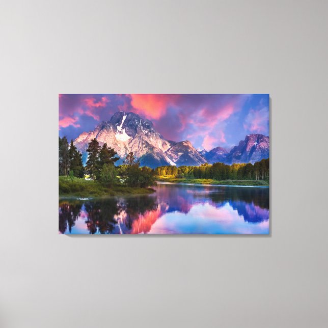 Sunrise at Oxbow Bend Canvas Print (Front)