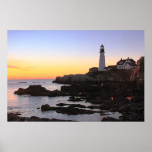 Sunrise at Portland Head Lighthouse Poster