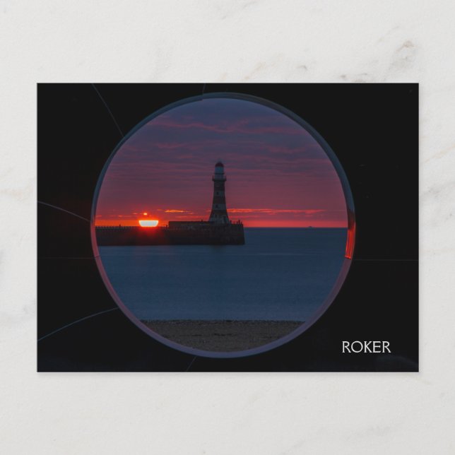 Sunrise at Roker Lighthouse-England Postcard (Front)