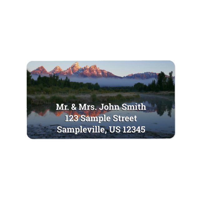 Sunrise at Schwabacker Landing at Grand Teton Label (Front)