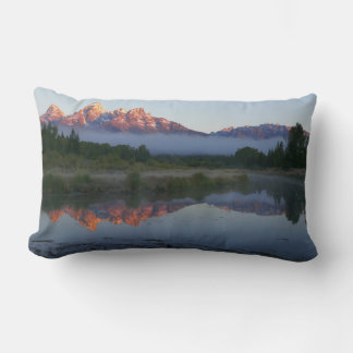 Sunrise at Schwabacker Landing at Grand Teton Lumbar Cushion
