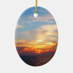 Sunrise At Sea Ceramic Tree Decoration
