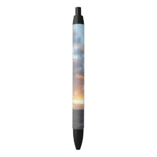 Sunrise at Sea I Pastel Seascape Black Ink Pen