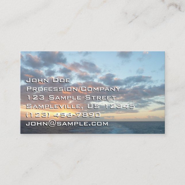 Sunrise at Sea I Pastel Seascape Business Card (Front)