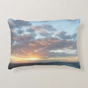 Sunrise at Sea I Pastel Seascape Decorative Cushion