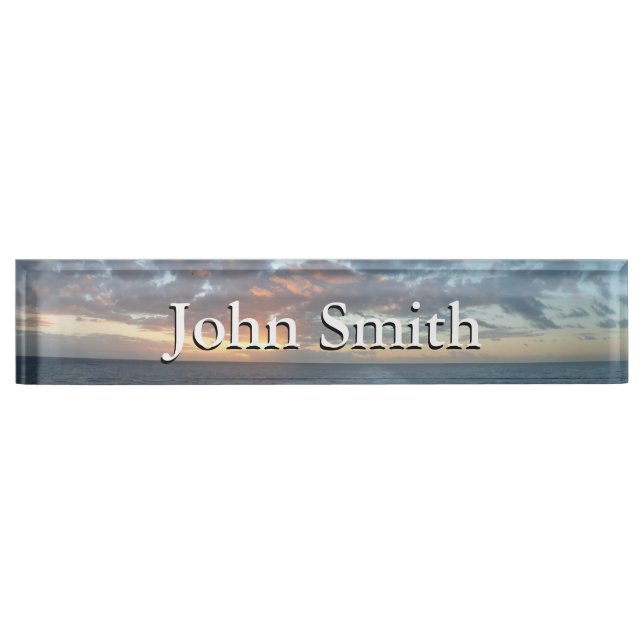 Sunrise at Sea I Pastel Seascape Nameplate (Front)