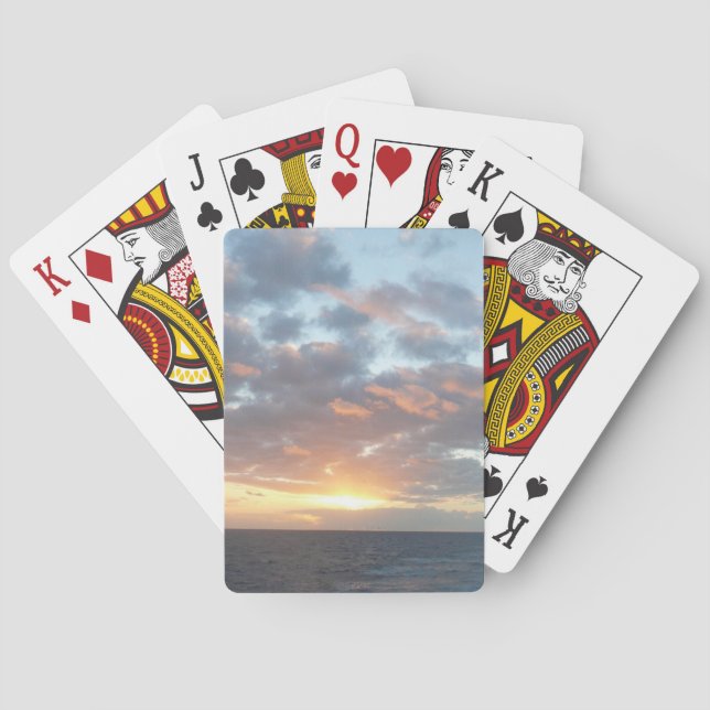 Sunrise at Sea I Pastel Seascape Playing Cards (Back)