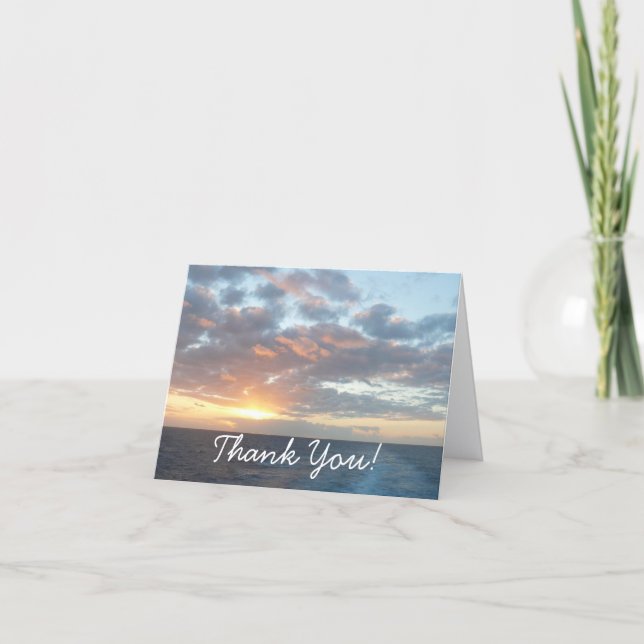 Sunrise at Sea I Pastel Seascape Thank You Card (Front)