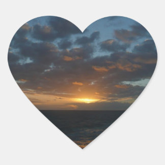 Sunrise at Sea II Ocean Seascape Heart Sticker