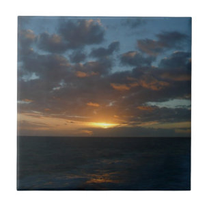 Sunrise at Sea II Ocean Seascape Tile