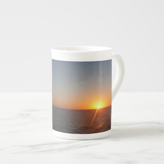 Sunrise at Sea III Ocean Horizon Seascape Bone China Mug (Front Right)