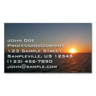 Sunrise at Sea III Ocean Horizon Seascape Magnetic Business Card