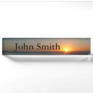 Sunrise at Sea III Ocean Horizon Seascape Nameplate