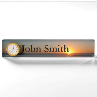Sunrise at Sea III Ocean Horizon Seascape Nameplate