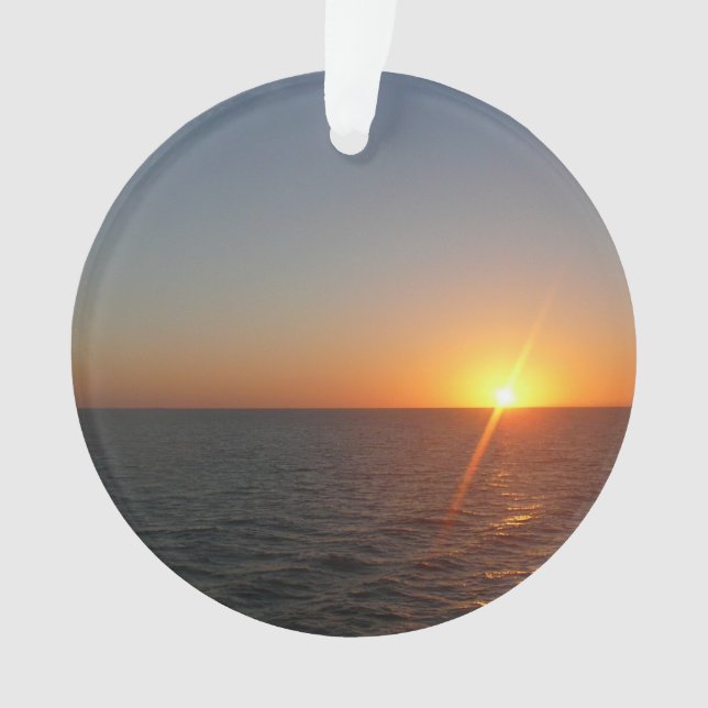 Sunrise at Sea III Ocean Horizon Seascape Ornament (Front)