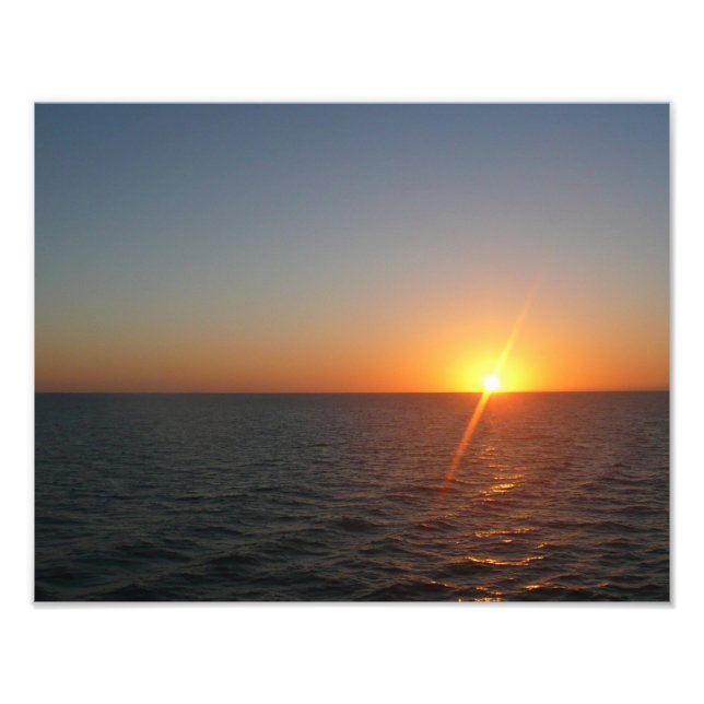 Sunrise at Sea III Ocean Horizon Seascape Photo Print (Front)