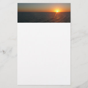 Sunrise at Sea III Ocean Horizon Seascape Stationery