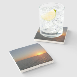 Sunrise at Sea III Ocean Horizon Seascape Stone Coaster