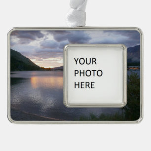 Sunrise at Swiftcurrent Lake I Silver Plated Framed Ornament