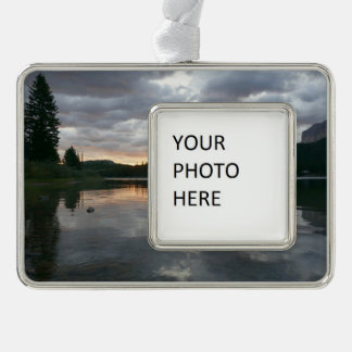 Sunrise at Swiftcurrent Lake II Silver Plated Framed Ornament