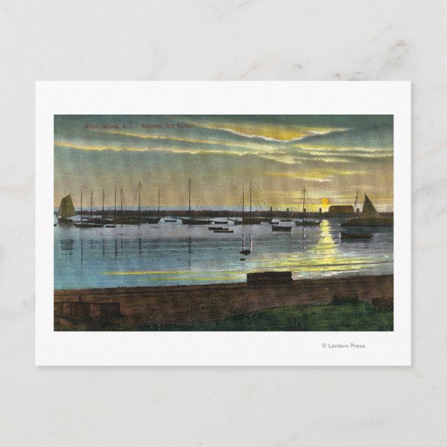 Sunrise at the Old Harbour Postcard (Front)