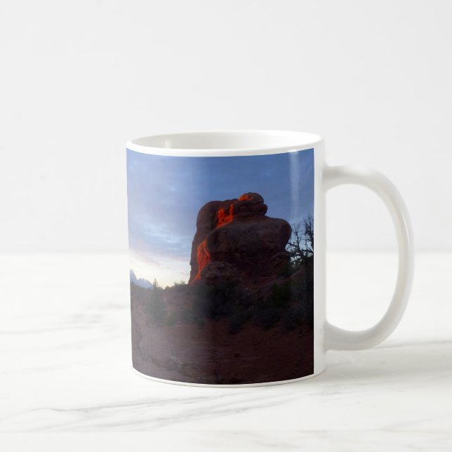 Sunrise at the Windows Trail in Arches Coffee Mug (Right)