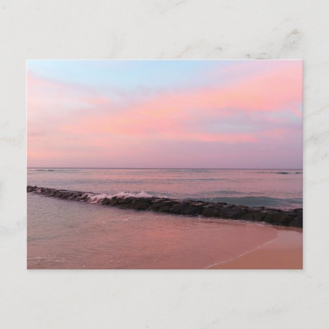 Sunrise at Waikiki Beach Postcard (Front)