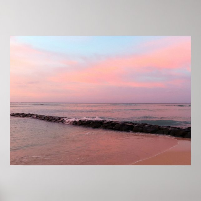 Sunrise at Waikiki Beach Poster (Front)