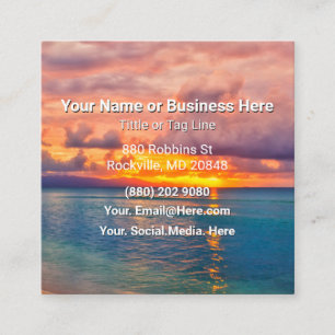 Sunrise Beach and Tropical Ocean Square Business Card