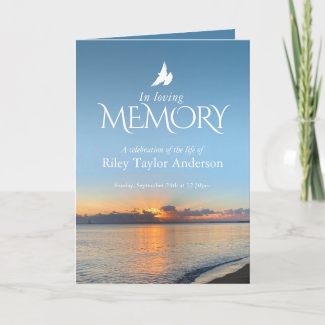 Sunrise beach funeral celebration of life service programme (Front)