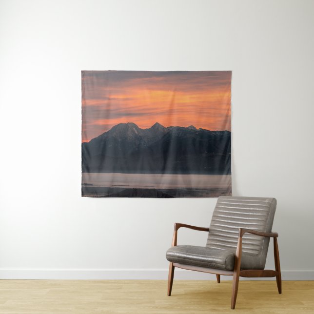 Sunrise behind majestic mountains tapestry (In Situ (Horizontal))