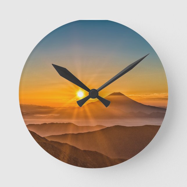 Sunrise between the hills round clock (Front)