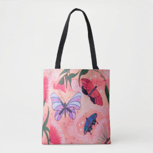 Sunrise Butterflies Aboriginal Art Tote Bag