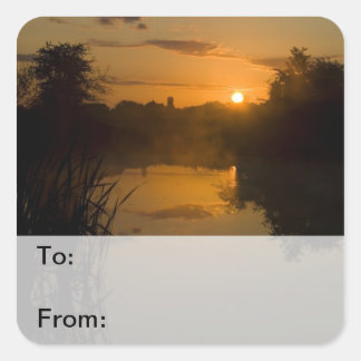 Sunrise by a lake Gift Tags