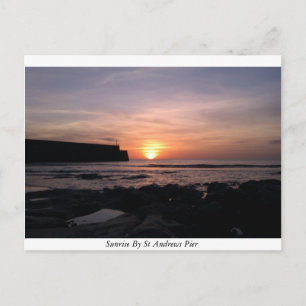 Sunrise By St Andrews Pier Postcard