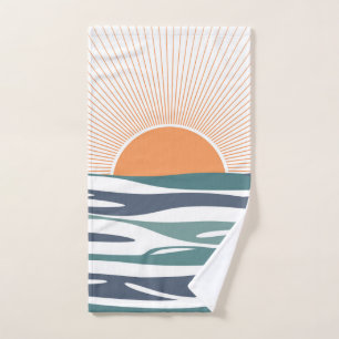 Sunrise by the sea bath towel set