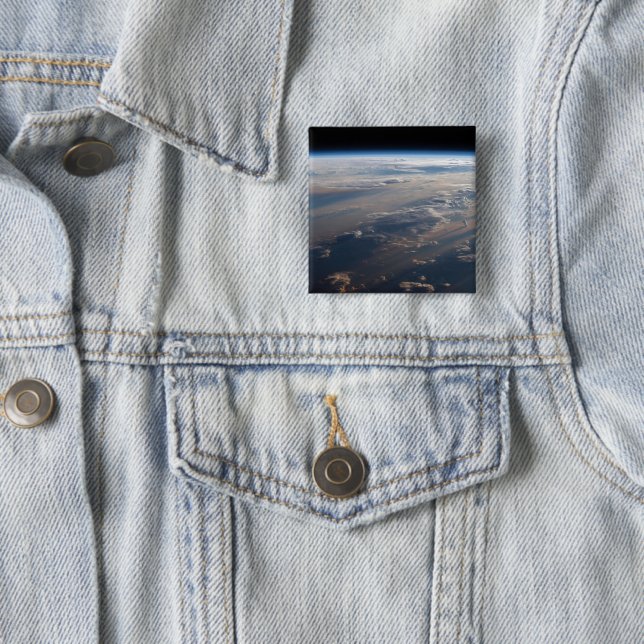 Sunrise Casts Long Shadows Over Philippine Sea 15 Cm Square Badge (In Situ)