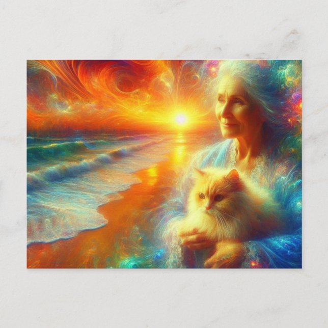 Sunrise Cat Postcard (Front)